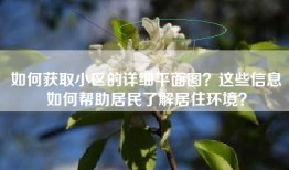如何获取小区的详细平面图？这些信息如何帮助居民了解居住环境？