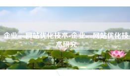 企业seo网站优化技术-企业seo网站优化技术研究