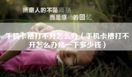 手机卡槽打不开怎么办（手机卡槽打不开怎么办修一下多少钱）