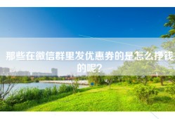 那些在微信群里发优惠券的是怎么挣钱的呢？