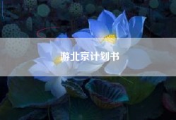 游北京计划书