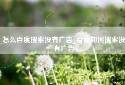 怎么百度搜索没有广告_百度如何搜索没有广告