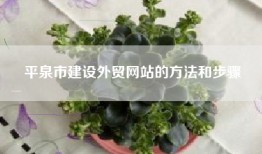 平泉市建设外贸网站的方法和步骤
