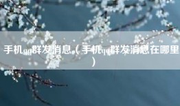 手机qq群发消息（手机qq群发消息在哪里）