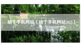 给个手机网站（给个手机网站2023）