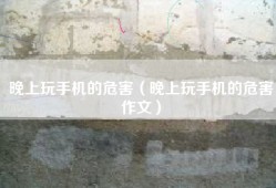 晚上玩手机的危害（晚上玩手机的危害作文）