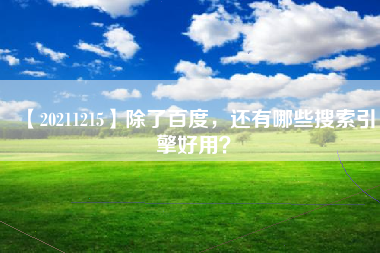 【20211215】除了百度，还有哪些搜索引擎好用？