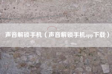声音解锁手机（声音解锁手机app下载）